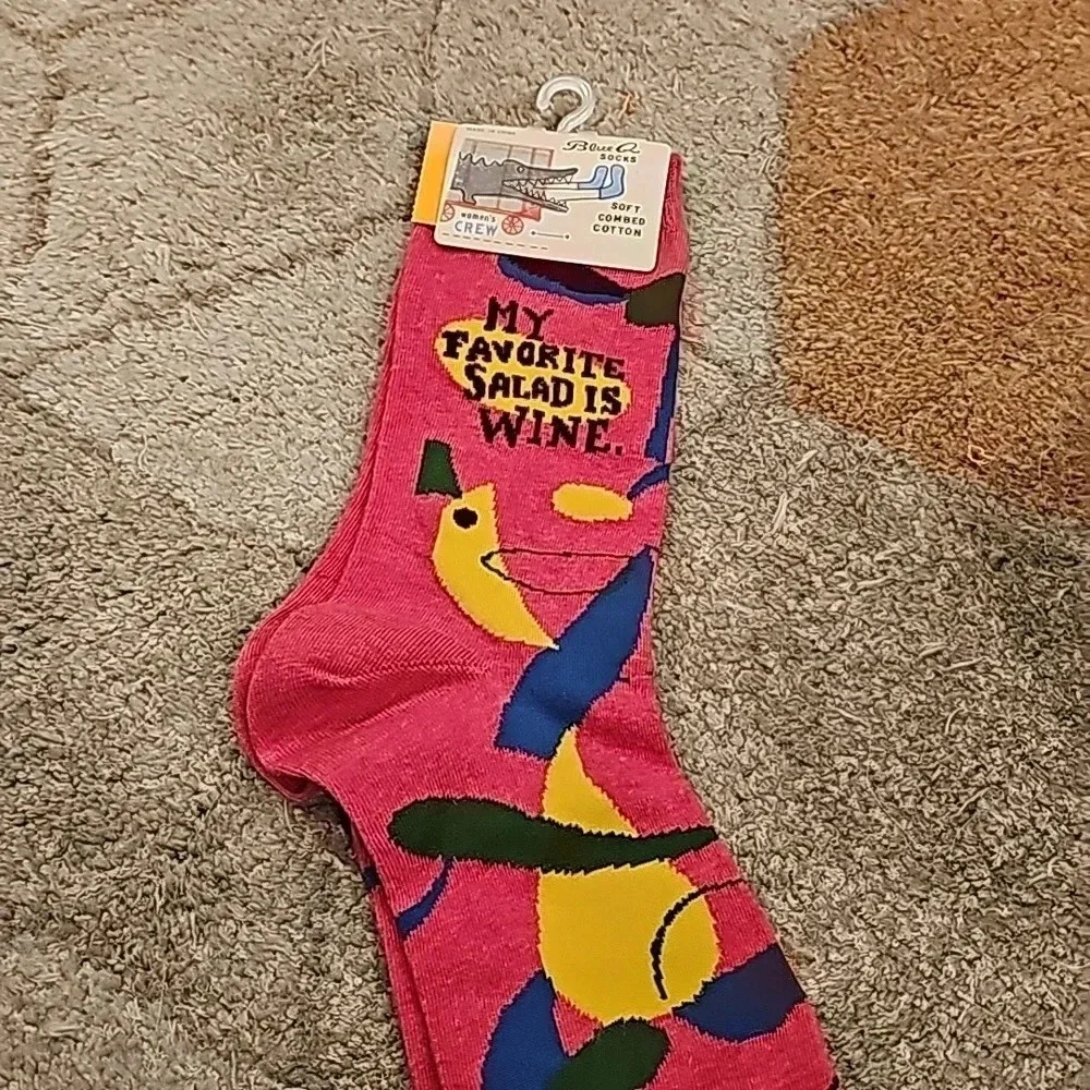 My favorite salad is wine Crew Sock sz 5-10